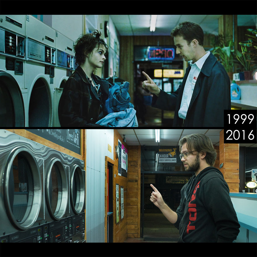Guy Recreates Then And Now Of Movie Scenes