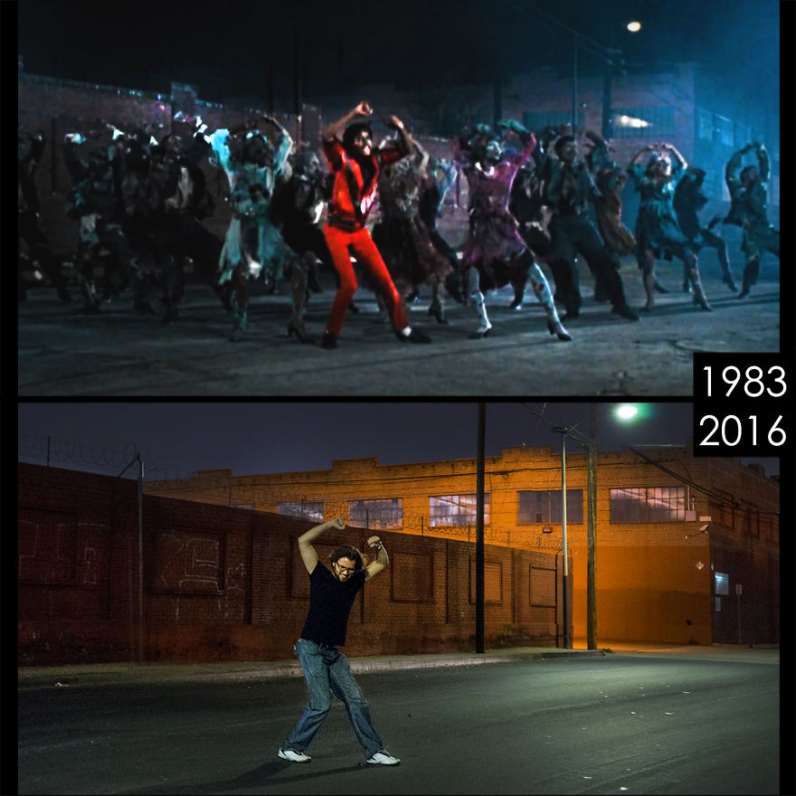 Guy Recreates Then And Now Of Movie Scenes