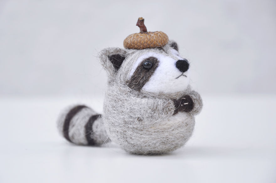 Cute Needle Felted Badger Kid Dressed Animal Collectable