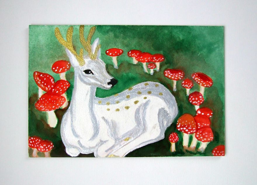 Magical Stag In Fairy Ring, Inspired By Folklore