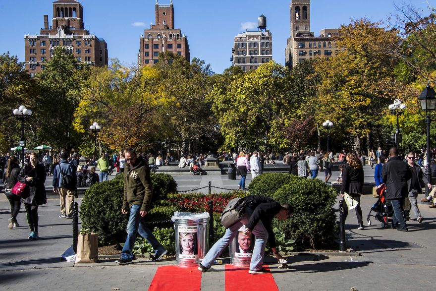 We Enticed People To Clean Up New York City By Trashing Their Least Favorite Presidential Candidate