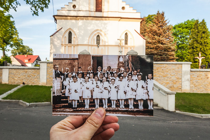 Polish Photographer Combined Old And New Photos Of Same Places To Bring History To Life