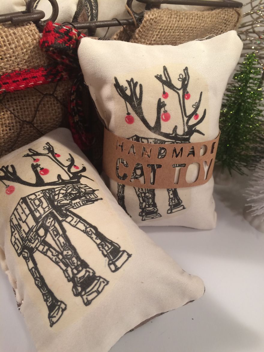 Cute Catnip Cat Toys With My Illustrations On Them
