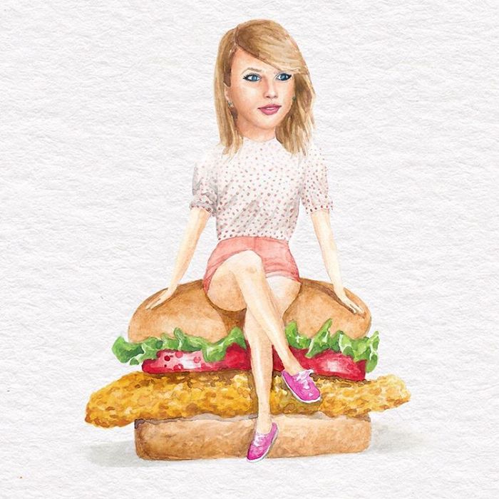 Taylor Swift On A Fried Chicken Sandwich