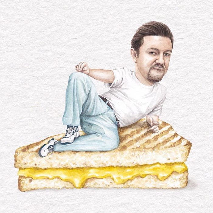 Ricky Gervais On A Grilled Cheese Sandwich