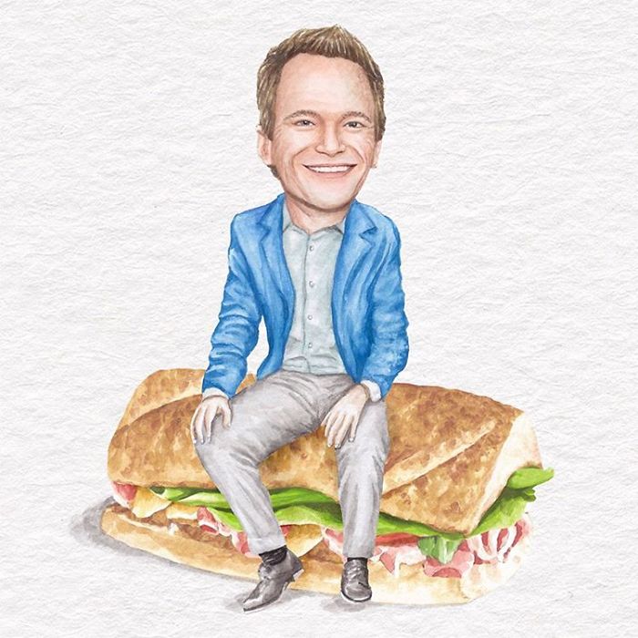 Neil Patrick Harris On A Prosciutto And Cheese On A Baguette