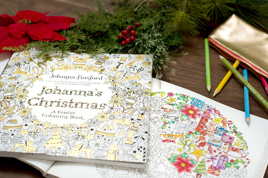 I Spent My Summer Listening To Christmas Tunes To Create This Christmas-Themed Adult Coloring Book
