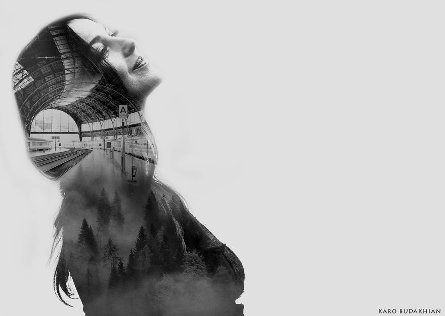 I Create Digital Portraits Using Double Exposure