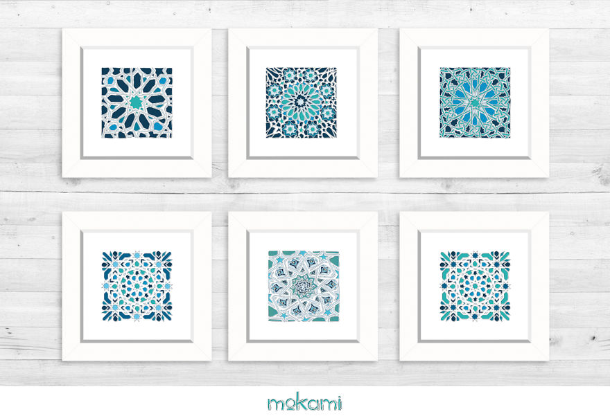 Moroccan Tiles Printed On Paper By Mokami