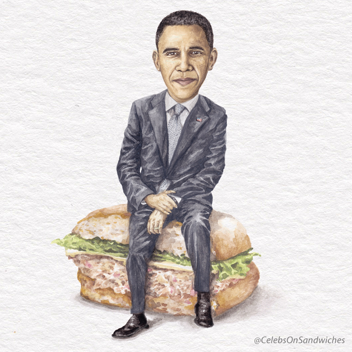 Barack Obama On A Tuna Melt