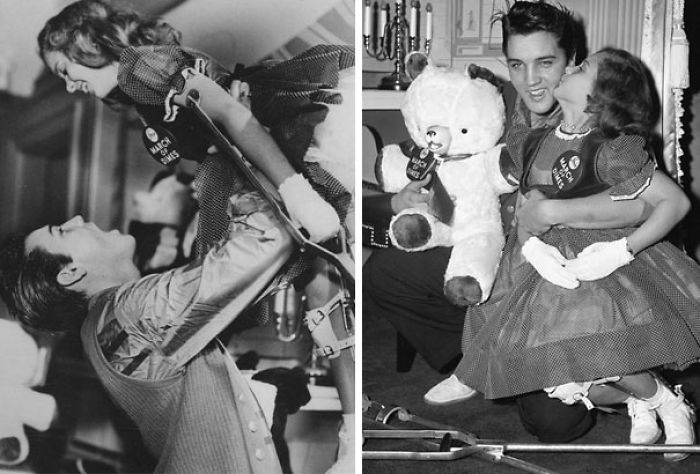 23-Year-Old Elvis Presley With A Young Polio Patient, 1958