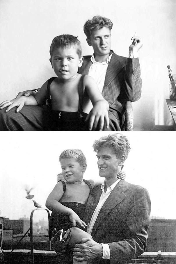 3-Year-Old Robert De Niro With His 24-Year-Old Father Robert De Niro Sr., 1946
