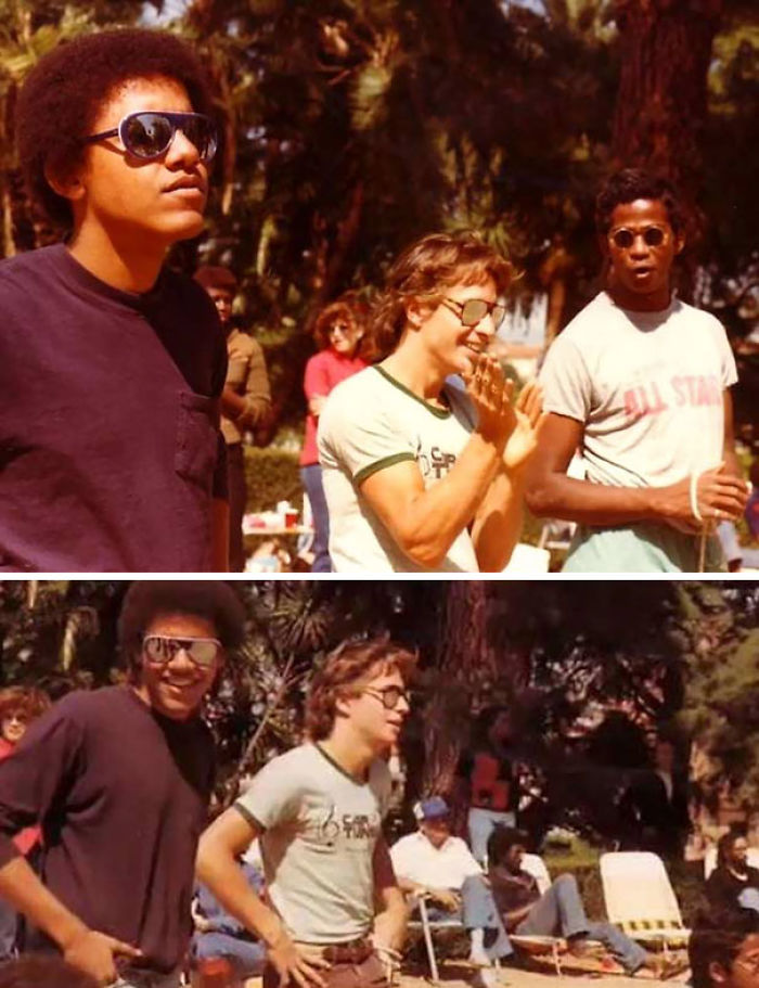 19-Year-Old Barack Obama With His Friends Mark Anderson And Romeo Garcia From Occidental College At A Festival In Pasadena’s Central Park, 1980