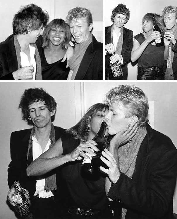 Keith Richards Of The Rolling Stones, Tina Turner And David Bowie At The Ritz, NYC, 1983
