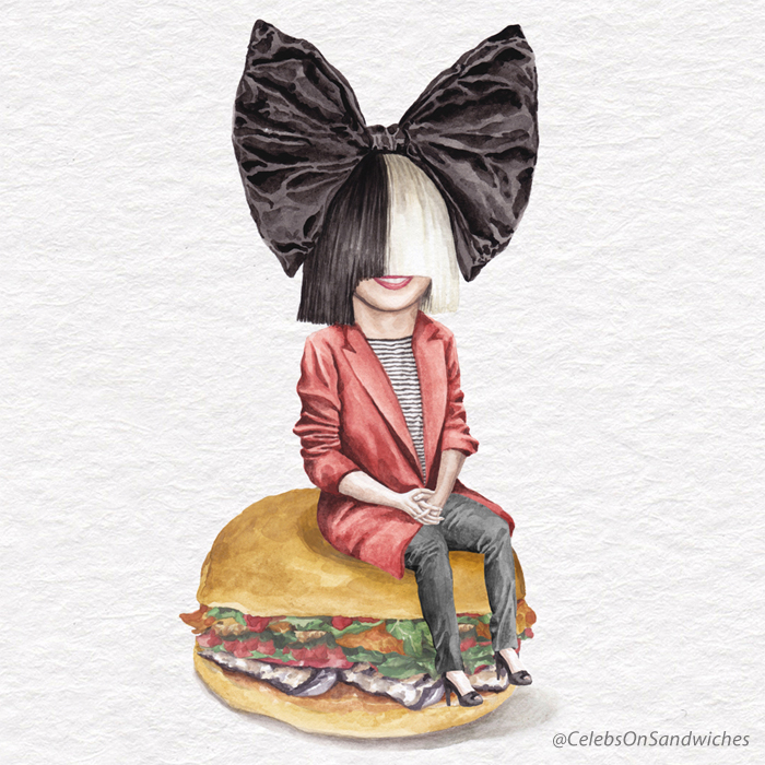 Sia On A Grilled Eggplant Sandwich