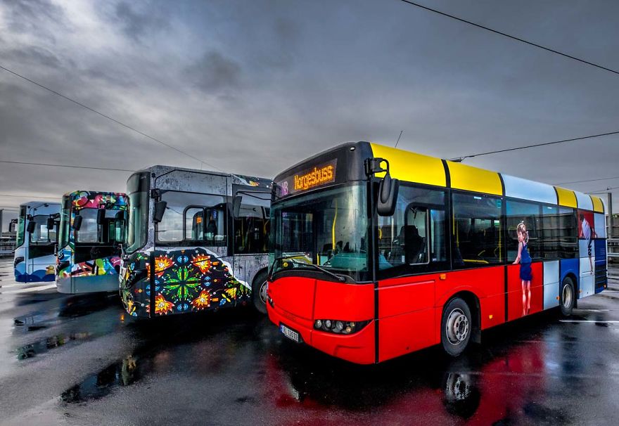 World's First Street Art Buses Roam In Stavanger, Norway