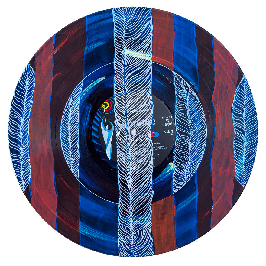 I Transform Previously Discarded Vinyl Records Into Mandala Art