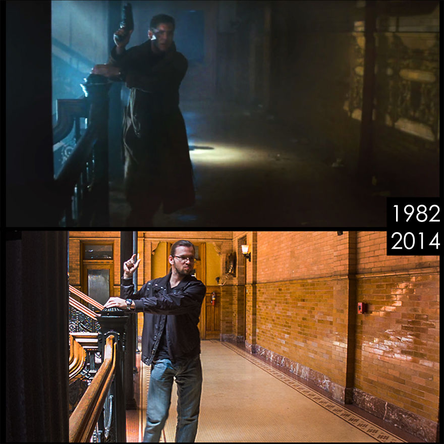 Guy Recreates Then And Now Of Movie Scenes