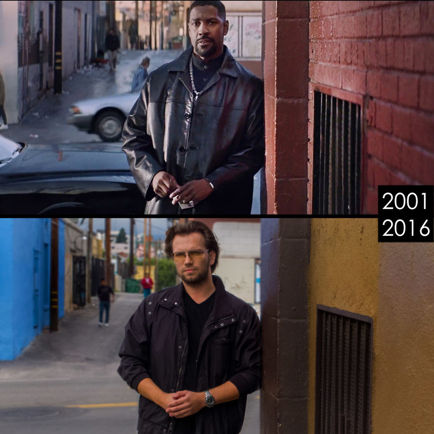 Guy Recreates Then And Now Of Movie Scenes
