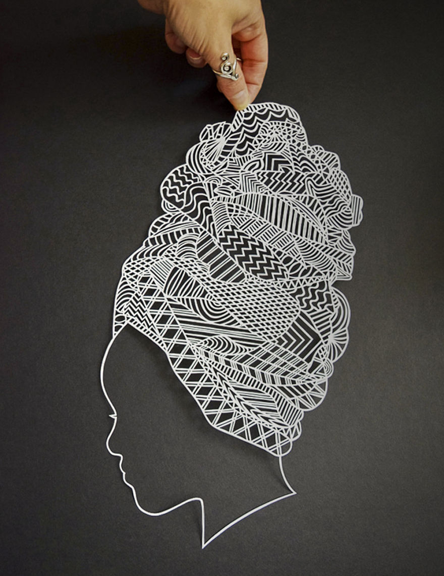 I Hand Cut Delicate Figurative Paper Art
