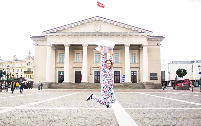 Walking Around Vilnius Old Town In Pajamas