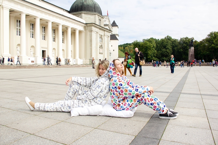Walking Around Vilnius Old Town In Pajamas