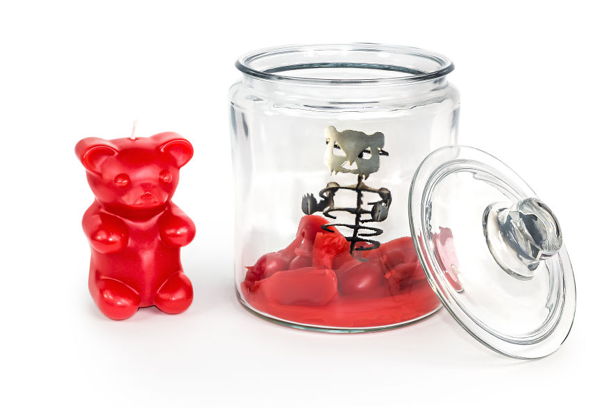 My Gummy Bear Candle Reveals A Hidden Skeleton When It Melts