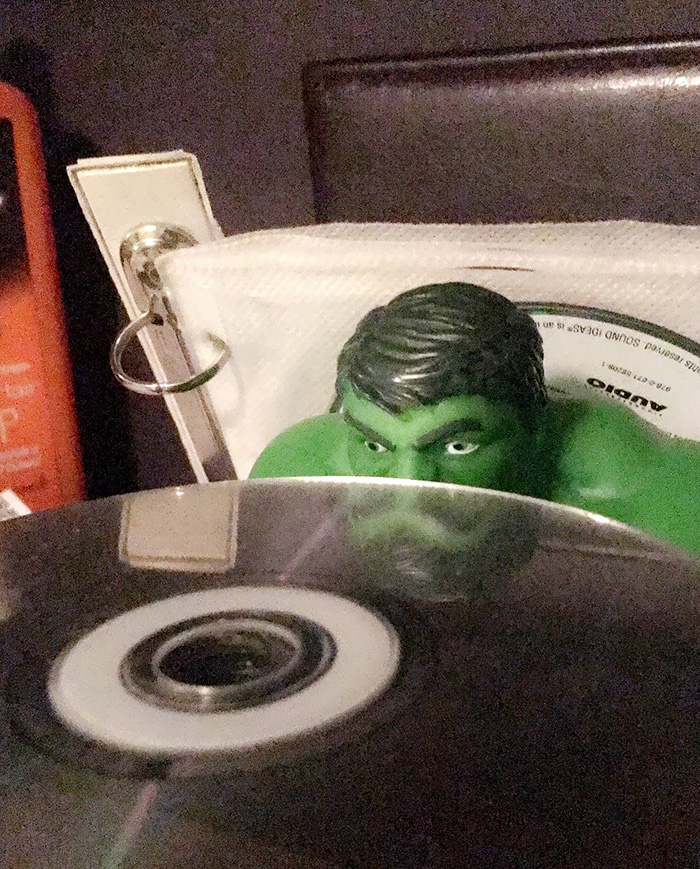 The Reflection Made This Hulk Look Like He Has A Mustache And A Beard