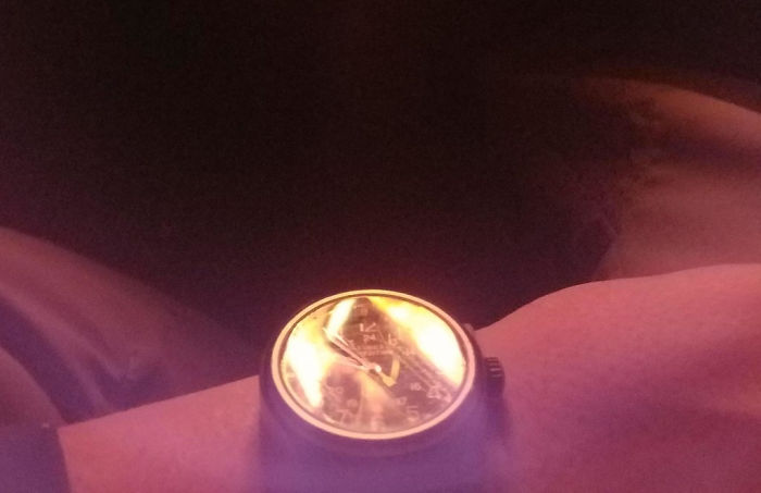 The Reflection Of Fire In My Watch Looks Like Darth Vader