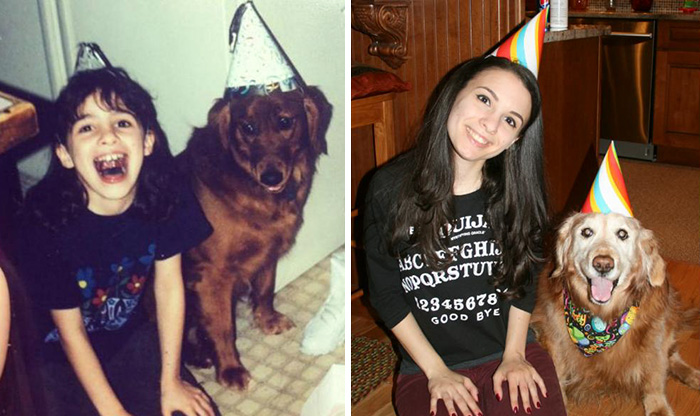 This Is Brandy And I On Her First Birthday, And 14 Years Later On Her Fifteenth