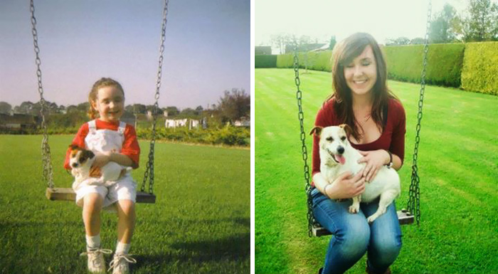 My Girlfriend And Her Dog, Then And Now. 14 Years Later