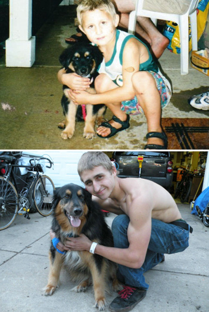 My Brother And Our Puppy Amber, 12 Years Later