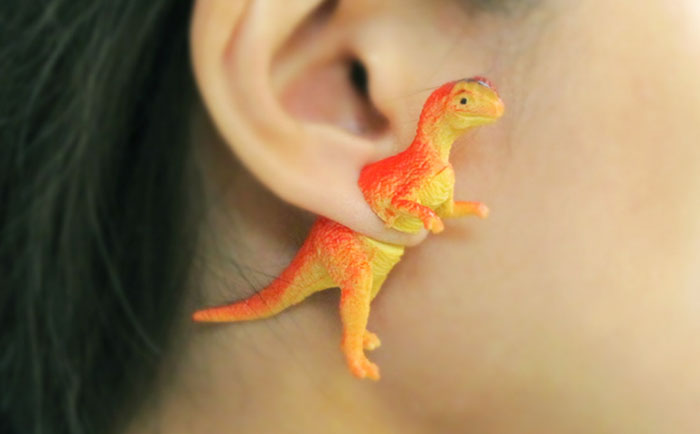 Dinosaur Earrings For A Modern Caveman