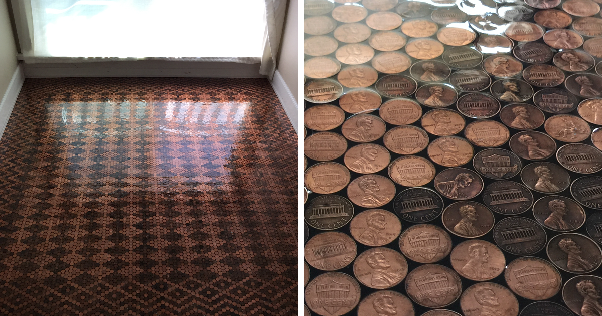 Woman Uses 13 000 Pennies To Renovate