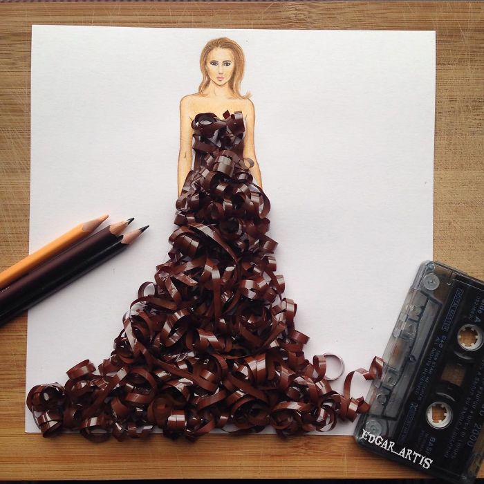 Armenian Fashion Illustrator Creates Stunning Dresses From Everyday Objects (10+ Pics)