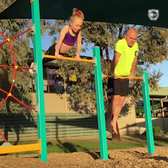 Dad Tries Gymnastics To Bond With His Daughter