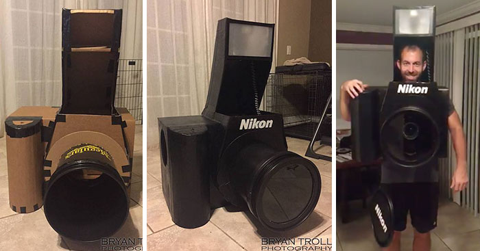 Guy Makes Fully-Functional Nikon Camera Halloween Costume, Spends Whole Evening Taking Pics