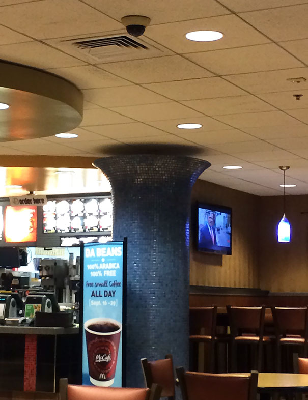 This Mcdonalds Column Doesn't Touch The Ceiling