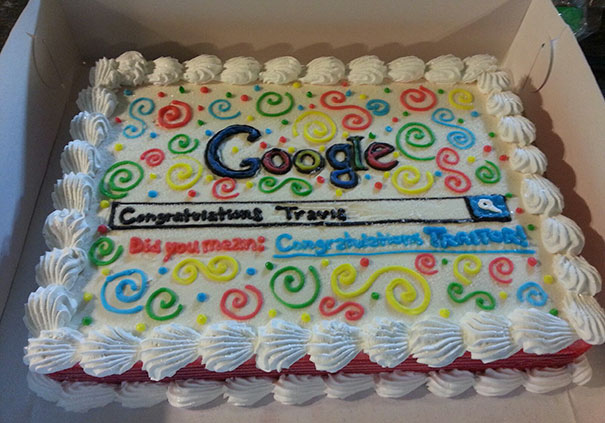 A Friend At Work Got A Job With Bing.com, So I Got Him A Google Ice Cream Cake For His Last Day. Congratulation Traitor