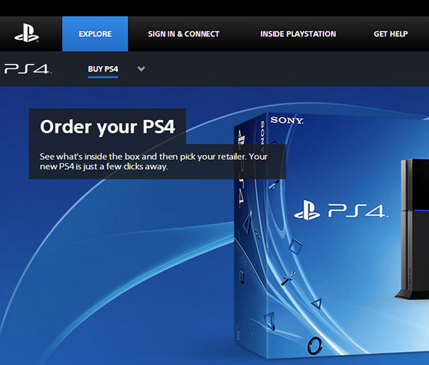 The Letter Spacing On The Sony Website Should Probably Be Revised