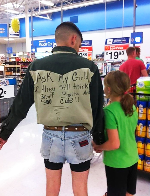 Not Sure If Public Shaming Of His Children, Or If He Wanted To Dress Like This In The First Place