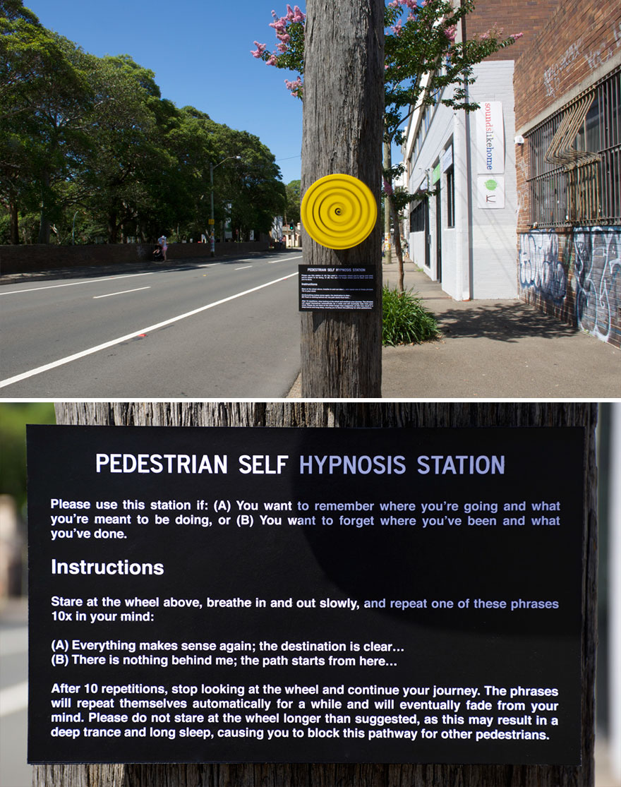Pedestrian Self Hypnosis Station