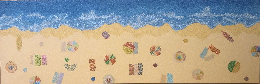 Textured And Transparent; These Dot Paintings Encourage Light And Canvas Through Thousands Of Layered Dots