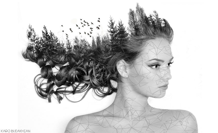 I Create Digital Portraits Using Double Exposure