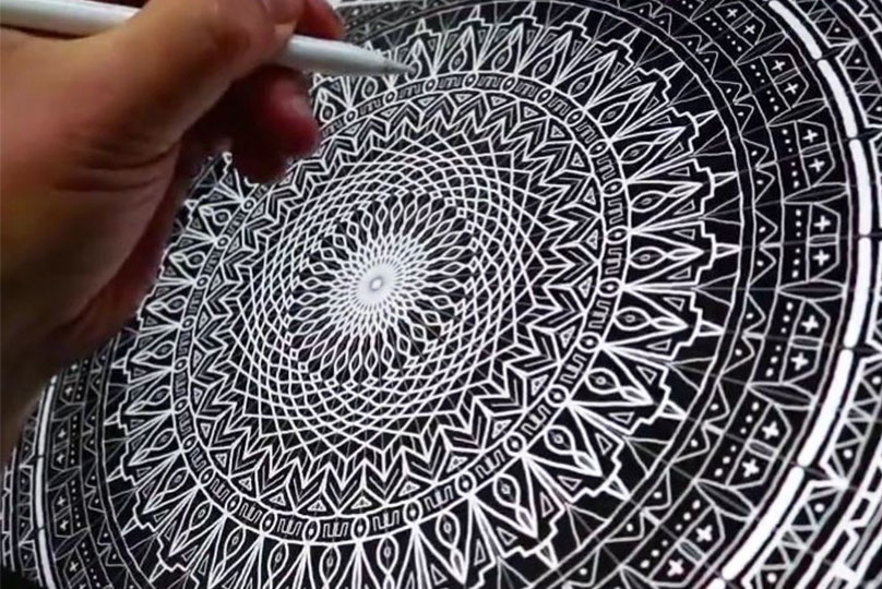 Hypnotising Mandala By Seb Lester Made Using Apple Pencil And Amaziograph
