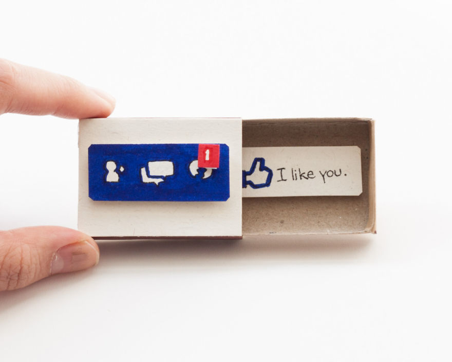 "I Like You" Facebook Matchbox Card