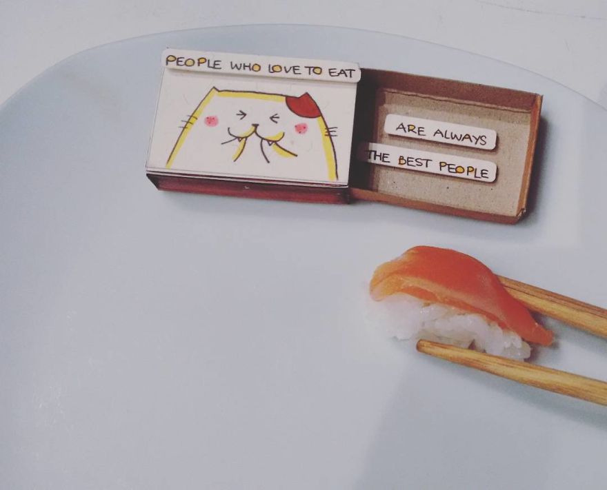 Foodie "People who love to eat are always the best" Matchbox Card