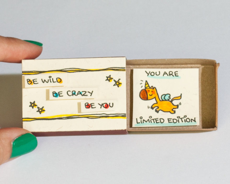 Unicorn "Be Wild - Be Crazy - Be You" Matchbox Card