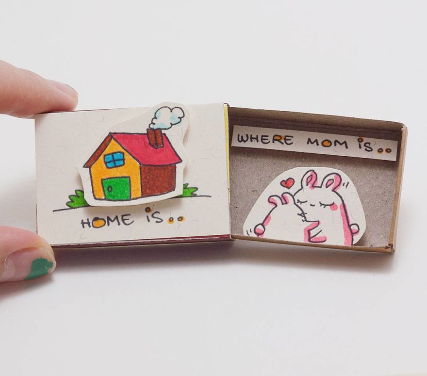 "Home is where Mom is" Matchbox Card