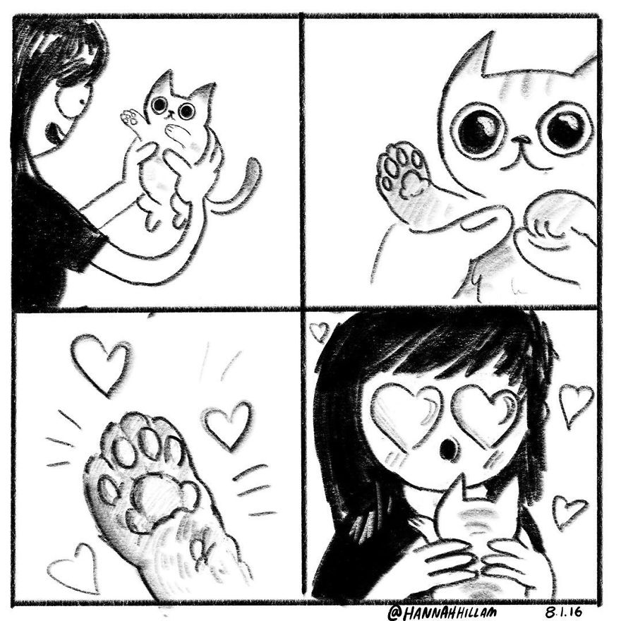 Esta artista ilustra cómo es vivir con gatos